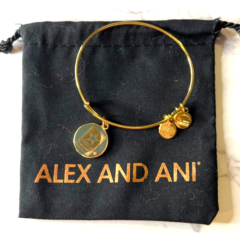 Alex and Ani U.S. Army Charm Bangle with Pouch (AA44)